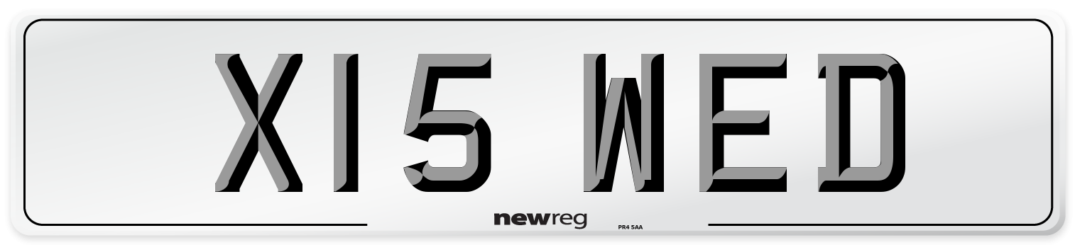 X15 WED Number Plate from New Reg